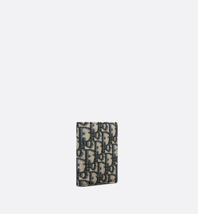 Trifold Wallet • Beige and Black Dior Oblique Jacquard
