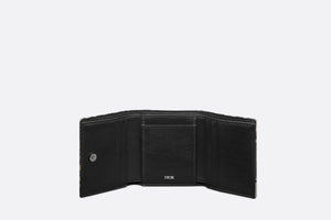 Trifold Wallet • Beige and Black Dior Oblique Jacquard
