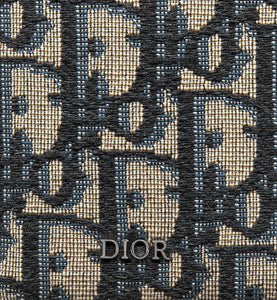 Trifold Wallet • Beige and Black Dior Oblique Jacquard