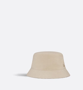Reversible Dior Oblique Bucket Hat • Beige and Plum Cotton