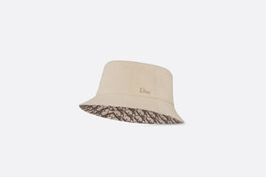 Reversible Dior Oblique Bucket Hat • Beige and Plum Cotton