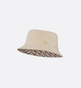 Reversible Dior Oblique Bucket Hat • Beige and Plum Cotton