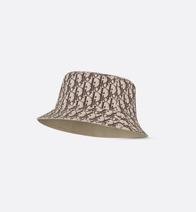Reversible Dior Oblique Bucket Hat • Beige and Plum Cotton