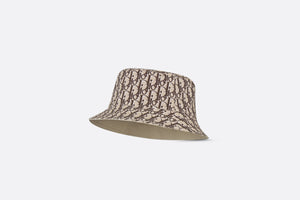 Reversible Dior Oblique Bucket Hat • Beige and Plum Cotton