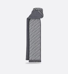 Dior Oblique Scarf • Gray and White Wool