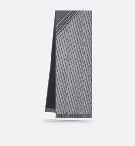 Dior Oblique Scarf • Gray and White Wool