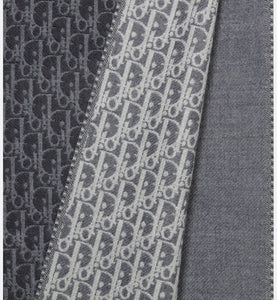 Dior Oblique Scarf • Gray and White Wool