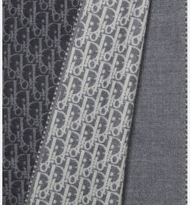 Dior Oblique Scarf • Gray and White Wool