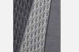 Dior Oblique Scarf • Gray and White Wool