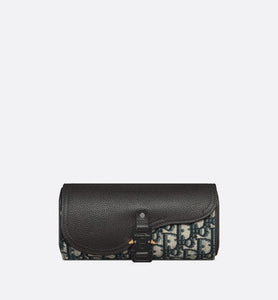 Saddle Watch Case • Beige and Black Dior Oblique Jacquard and Black Grained Calfskin
