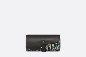 Saddle Watch Case • Beige and Black Dior Oblique Jacquard and Black Grained Calfskin