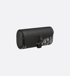 Saddle Watch Case • Beige and Black Dior Oblique Jacquard and Black Grained Calfskin