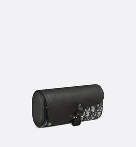 Saddle Watch Case • Beige and Black Dior Oblique Jacquard and Black Grained Calfskin