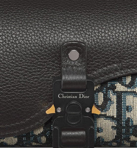 Saddle Watch Case • Beige and Black Dior Oblique Jacquard and Black Grained Calfskin