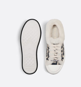 Walk'n'Dior Platform Sneaker • Deep Blue Dior Oblique Embroidered Cotton and White Shearling