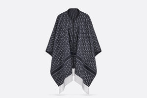 Dior Oblique Poncho • Navy Blue Wool and Cashmere