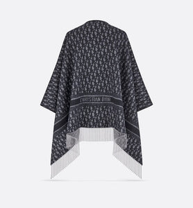 Dior Oblique Poncho • Navy Blue Wool and Cashmere