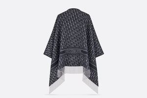 Dior Oblique Poncho • Navy Blue Wool and Cashmere
