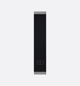 CD Signature Scarf • Black Cashmere and Wool