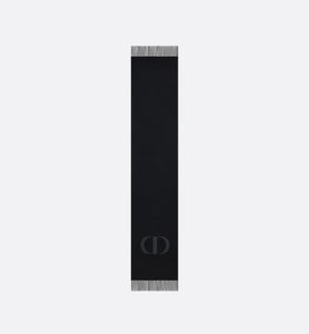 CD Signature Scarf • Black Cashmere and Wool