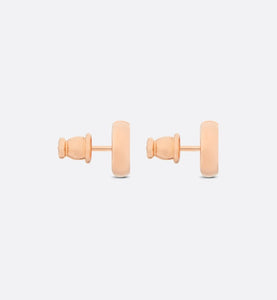 CD Navy Stud Earrings • Pink-finish metal