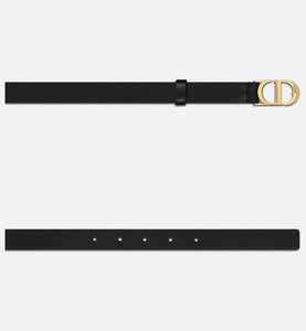 30 Montaigne Removable Pouch Belt • Black Calfskin and Goatskin, 20 MM