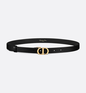 30 Montaigne Removable Pouch Belt • Black Calfskin and Goatskin, 20 MM