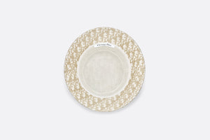 D-Bobby Dior Oblique Small Brim Bucket Hat • White and Gold-Tone Embroidery