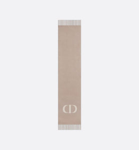 CD Signature Scarf • Beige Cashmere and Wool