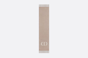 CD Signature Scarf • Beige Cashmere and Wool