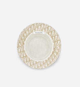 D-Bobby Dior Oblique Small Brim Bucket Hat • White and Gold-Tone Embroidery