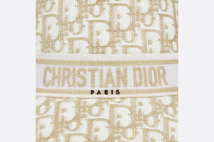 D-Bobby Dior Oblique Small Brim Bucket Hat • White and Gold-Tone Embroidery