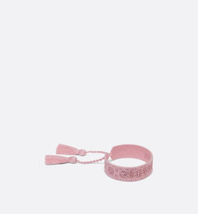 Christian Dior Bracelet • Melocoton Pink Cannage Embroidery and Crystals