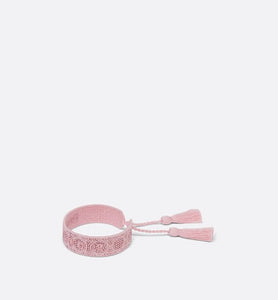 Christian Dior Bracelet • Melocoton Pink Cannage Embroidery and Crystals