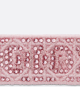Christian Dior Bracelet • Melocoton Pink Cannage Embroidery and Crystals