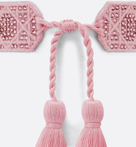 Christian Dior Bracelet • Melocoton Pink Cannage Embroidery and Crystals