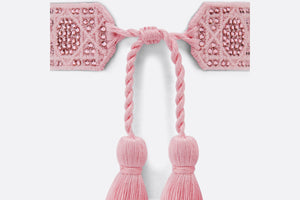 Christian Dior Bracelet • Melocoton Pink Cannage Embroidery and Crystals