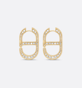 30 Montaigne Earrings • Gold-Finish Metal and Silver-Tone Crystals
