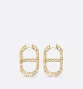 30 Montaigne Earrings • Gold-Finish Metal and Silver-Tone Crystals