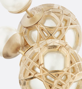 Dior Tribales Earrings • Gold-Finish Metal and White Resin Pearls