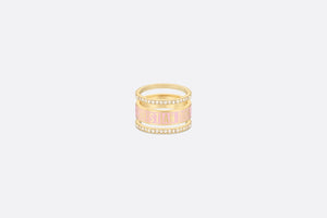 Dior Code Ring Set • Gold-Finish Metal, Silver-Tone Crystals and Melocoton Pink Lacquer