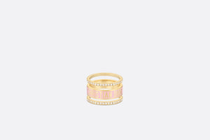 Dior Code Ring Set • Gold-Finish Metal, Silver-Tone Crystals and Melocoton Pink Lacquer