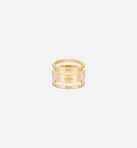 Dior Code Ring Set • Gold-Finish Metal, Silver-Tone Crystals and Melocoton Pink Lacquer