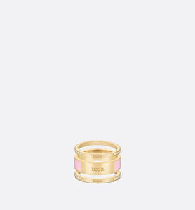 Dior Code Ring Set • Gold-Finish Metal, Silver-Tone Crystals and Melocoton Pink Lacquer