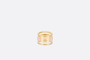 Dior Code Ring Set • Gold-Finish Metal, Silver-Tone Crystals and Melocoton Pink Lacquer