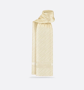 Dior Oblique Stole • Gold-Tone Silk and Metallic Thread