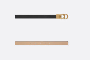 Reversible Saddle Belt • Black and Powder Beige Smooth Calfskin, 20 MM