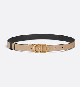 Reversible Saddle Belt • Black and Powder Beige Smooth Calfskin, 20 MM
