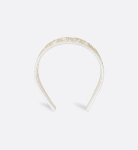 Dior Oblique Dior Band Headband • White and Gold-Tone Embroidery
