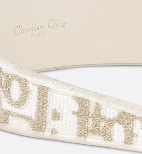 Dior Oblique Dior Band Headband • White and Gold-Tone Embroidery